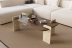 Leapiri - Coffee Table - Walnut/Travertine