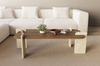 Leapiri - Coffee Table - Walnut/Travertine