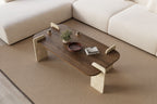 Leapiri - Coffee Table - Walnut/Travertine