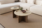 Private - Set de Tables Basses - Travertine/Walnut