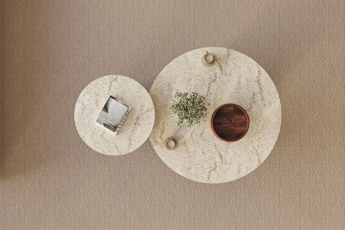 Private - Set de Tables Basses - Travertine/Walnut
