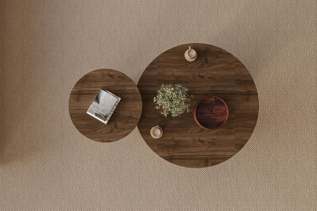 Private - Set of Coffee Tables - Walnut/Travertine
