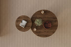 Private - Set of Coffee Tables - Walnut/Travertine