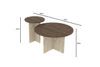 Private - Set of Coffee Tables - Walnut/Travertine