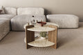 Oalla - Coffee Table - Travertine/Walnut