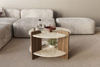 Oalla - Coffee Table - Travertine/Walnut