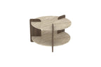 Oalla - Coffee Table - Travertine/Walnut