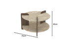 Oalla - Coffee Table - Travertine/Walnut