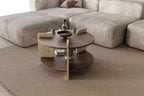 Oalla - Coffee Table - Walnut/Travertine
