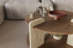 Oalla - Coffee Table - Walnut/Travertine