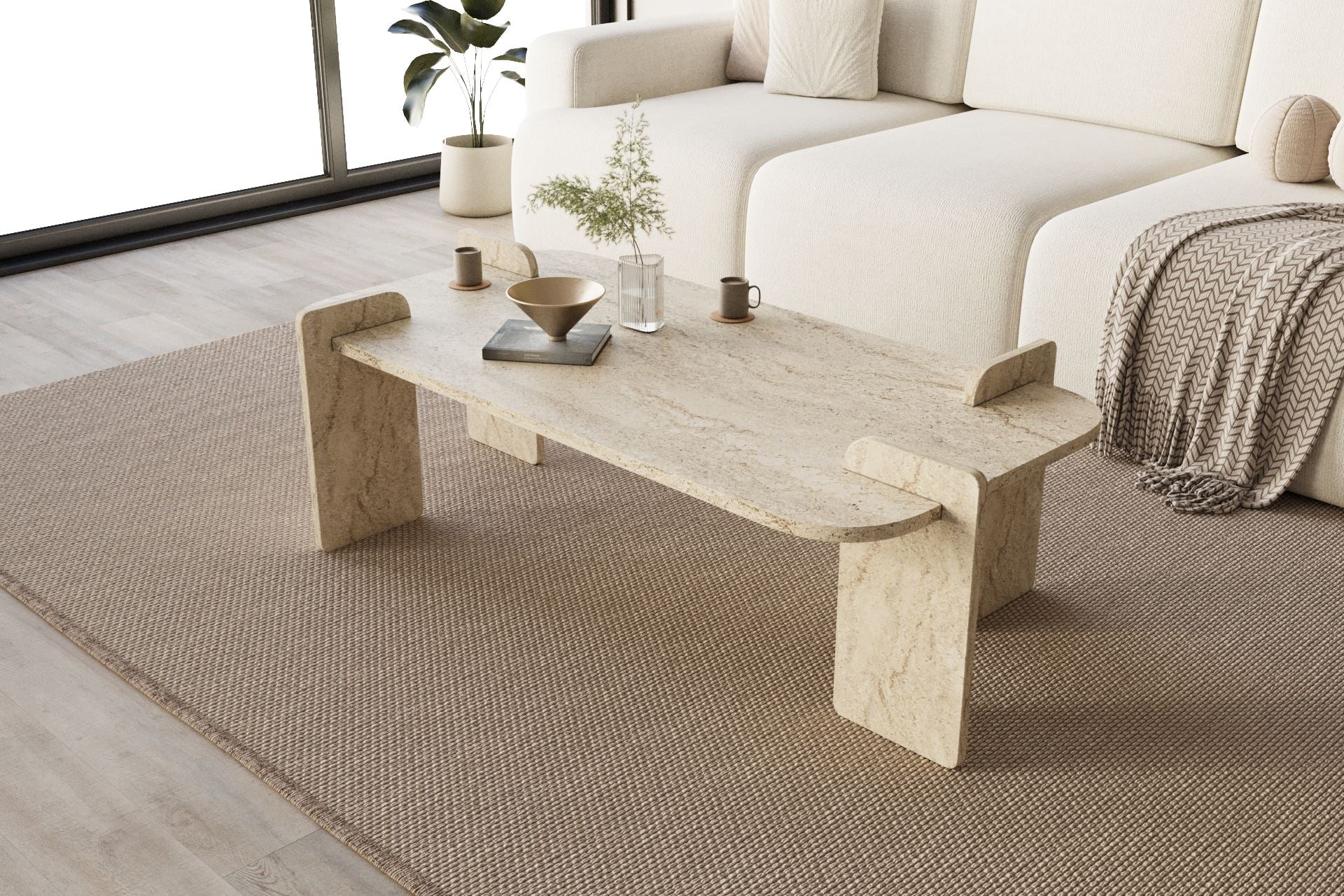 Lovge - Mesa de Centro - Travertine