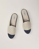 Mule homme laine, beige marine Angarde  packshot haut