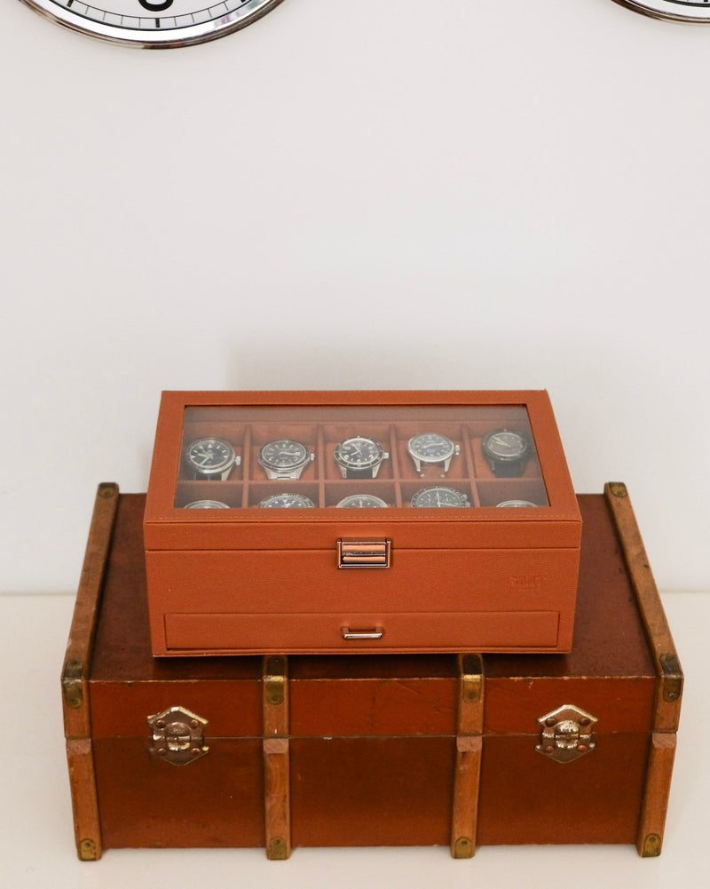 Boîte À Montres Jean 10 Emplacements + Tiroir