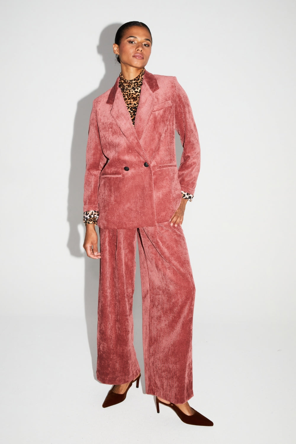 Blazer Ema Velours Vintage Cognac Doux Fabriqué En Italie