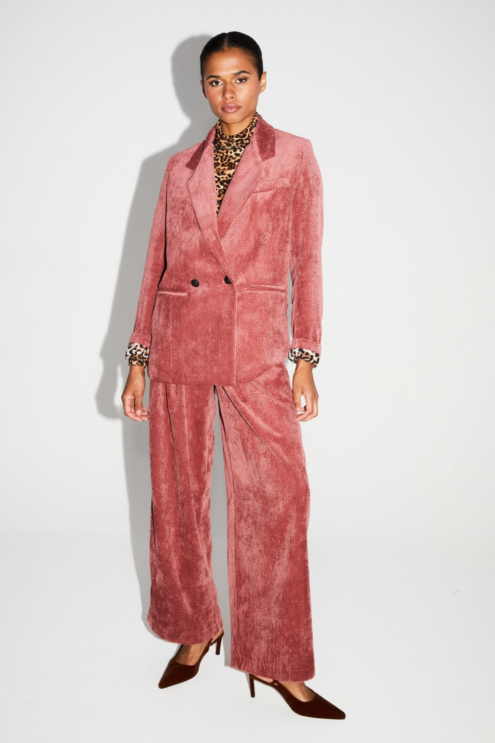 Blazer Ema Velours Vintage Cognac Doux Fabriqué En Italie