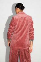 Blazer Ema Velours Vintage Cognac Doux Fabriqué En Italie