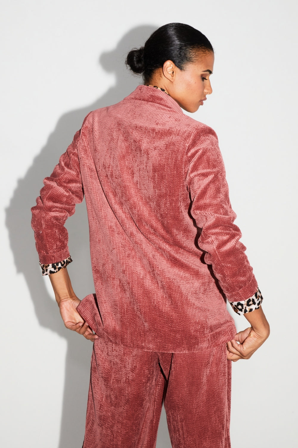 Blazer Ema Velours Vintage Cognac Doux Fabriqué En Italie