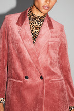 Blazer Ema Velours Vintage Cognac Doux Fabriqué En Italie