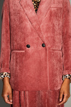 Blazer Ema Velours Vintage Cognac Doux Fabriqué En Italie