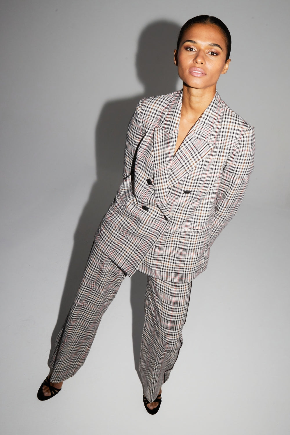 Blazer Ema Pied De Poule Lucky Star Red Fabriqué En Italie