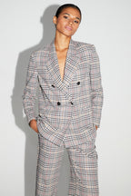 Blazer Ema Pied De Poule Lucky Star Red Fabriqué En Italie