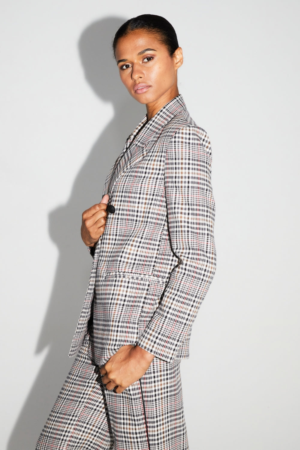 Blazer Ema Pied De Poule Lucky Star Red Fabriqué En Italie