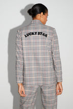 Blazer Ema Pied De Poule Lucky Star Red Fabriqué En Italie