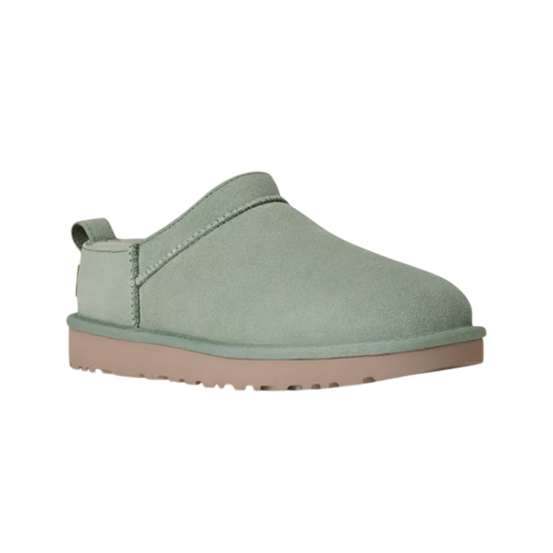Chaussons Slippers Femme Ugg Classic Micro - Vert, Marron