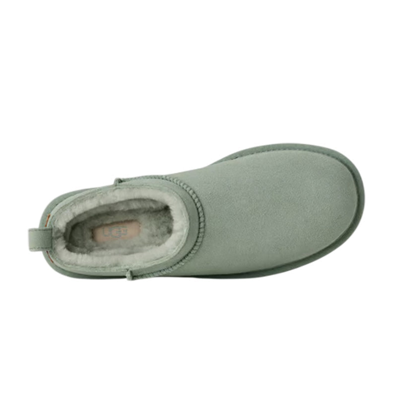 Chaussons Slippers Femme Ugg Classic Micro - Vert, Marron