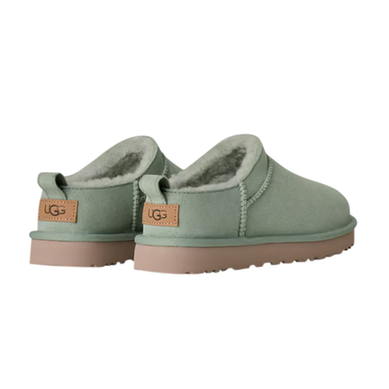 Chaussons Slippers Femme Ugg Classic Micro - Vert, Marron