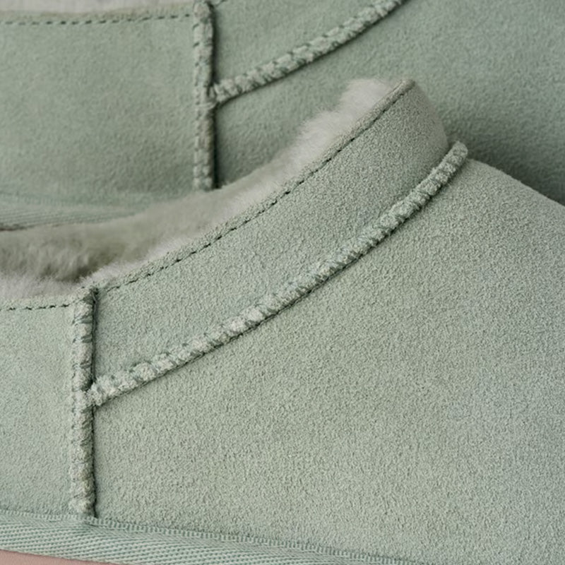 Chaussons Slippers Femme Ugg Classic Micro - Vert, Marron
