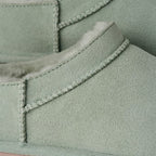 Chaussons Slippers Femme Ugg Classic Micro - Vert, Marron