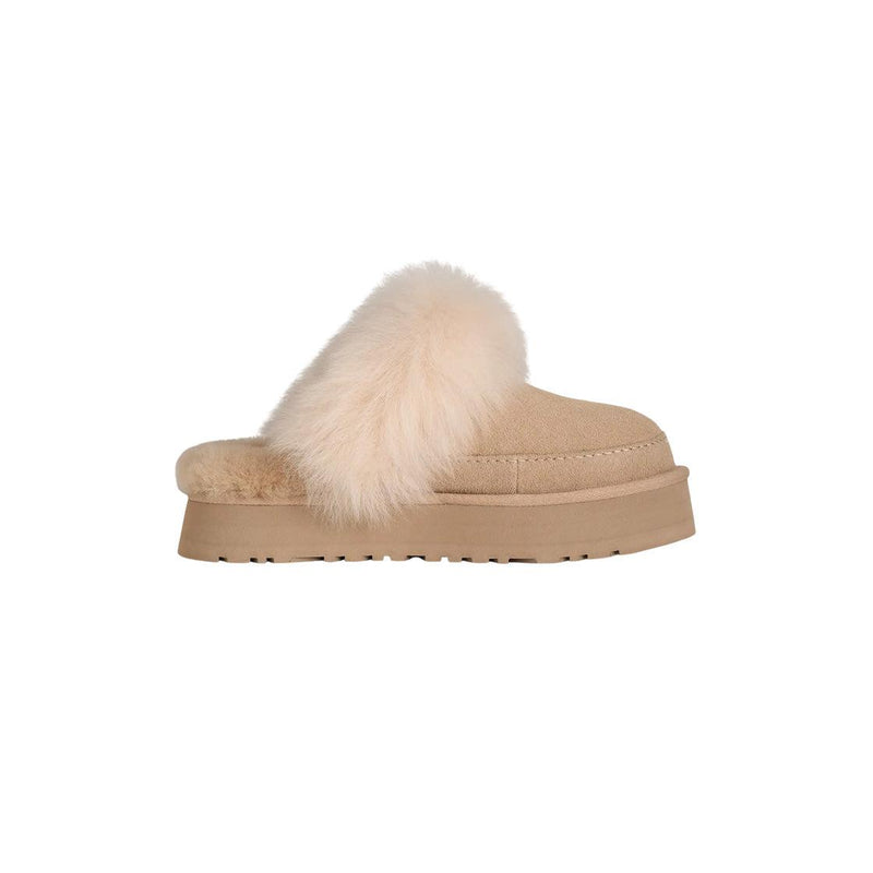 Chaussons Slippers Ugg Disquette Chalet - Beige Clair