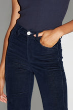 Denim Stevie Flare Velvet Navy Fabriqué Au Portugal