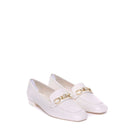 Mocassins - Stuart Weitzman Signature Square Leather - Cream