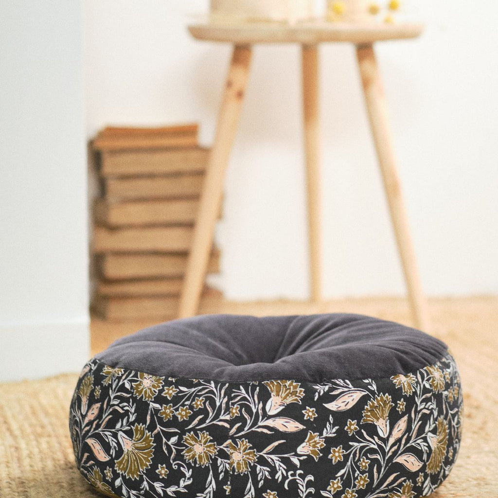 Indies - Coussin Rond - Fusain