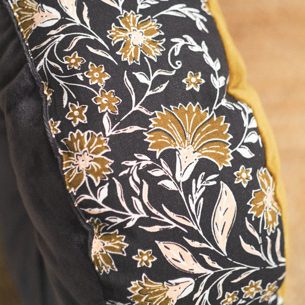 Indies - Coussin Rond - Fusain