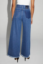 Denim Swiggy Palazzo Medium Blue Fabriqué Au Portugal