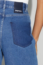 Denim Swiggy Palazzo Medium Blue Fabriqué Au Portugal