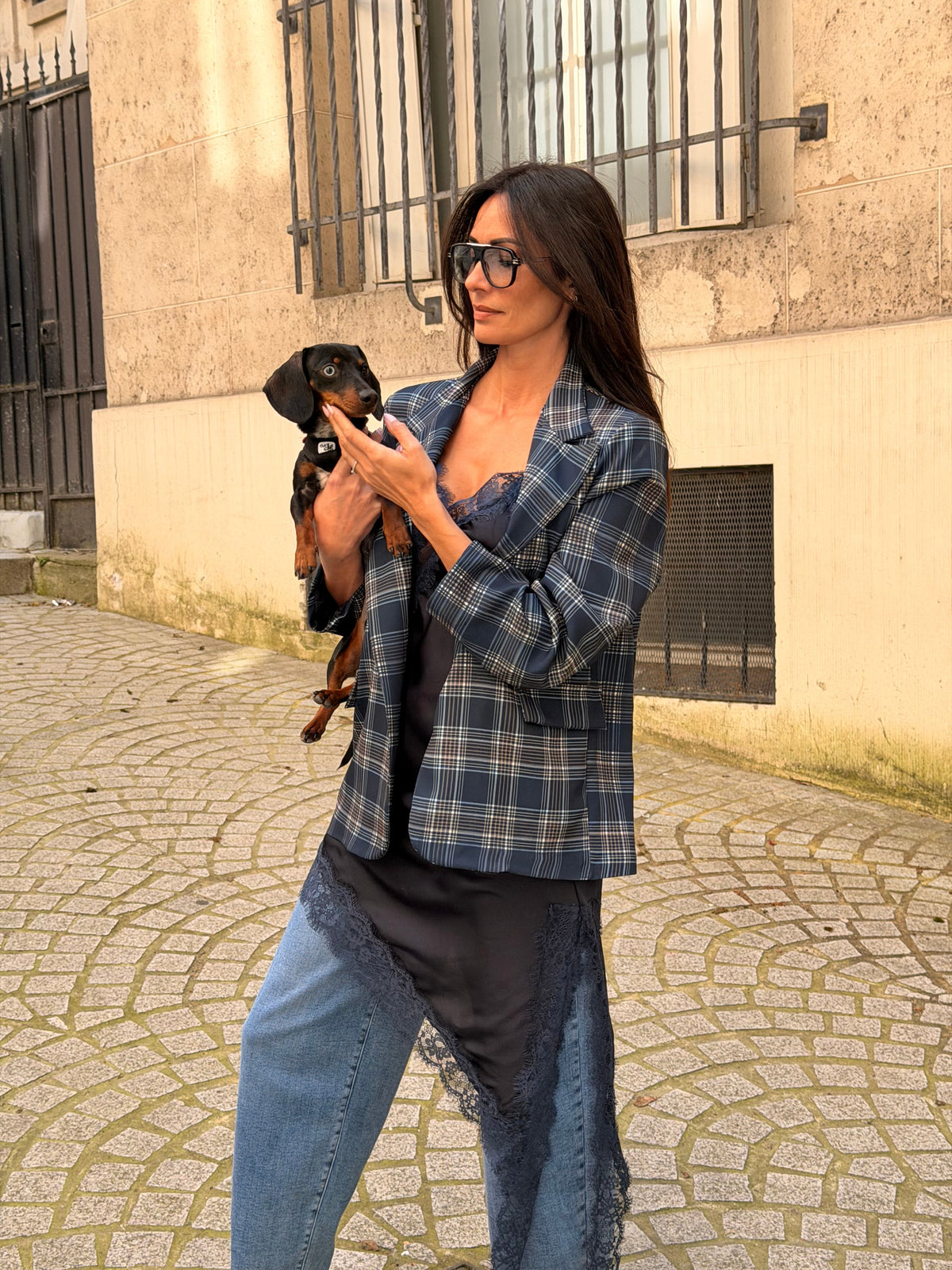 Claudia Jacket - Navy Check