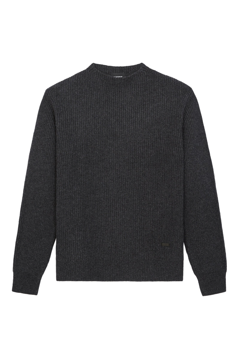 The Kooples - Wool Cashmere Round Neck Sweater - Grey Man