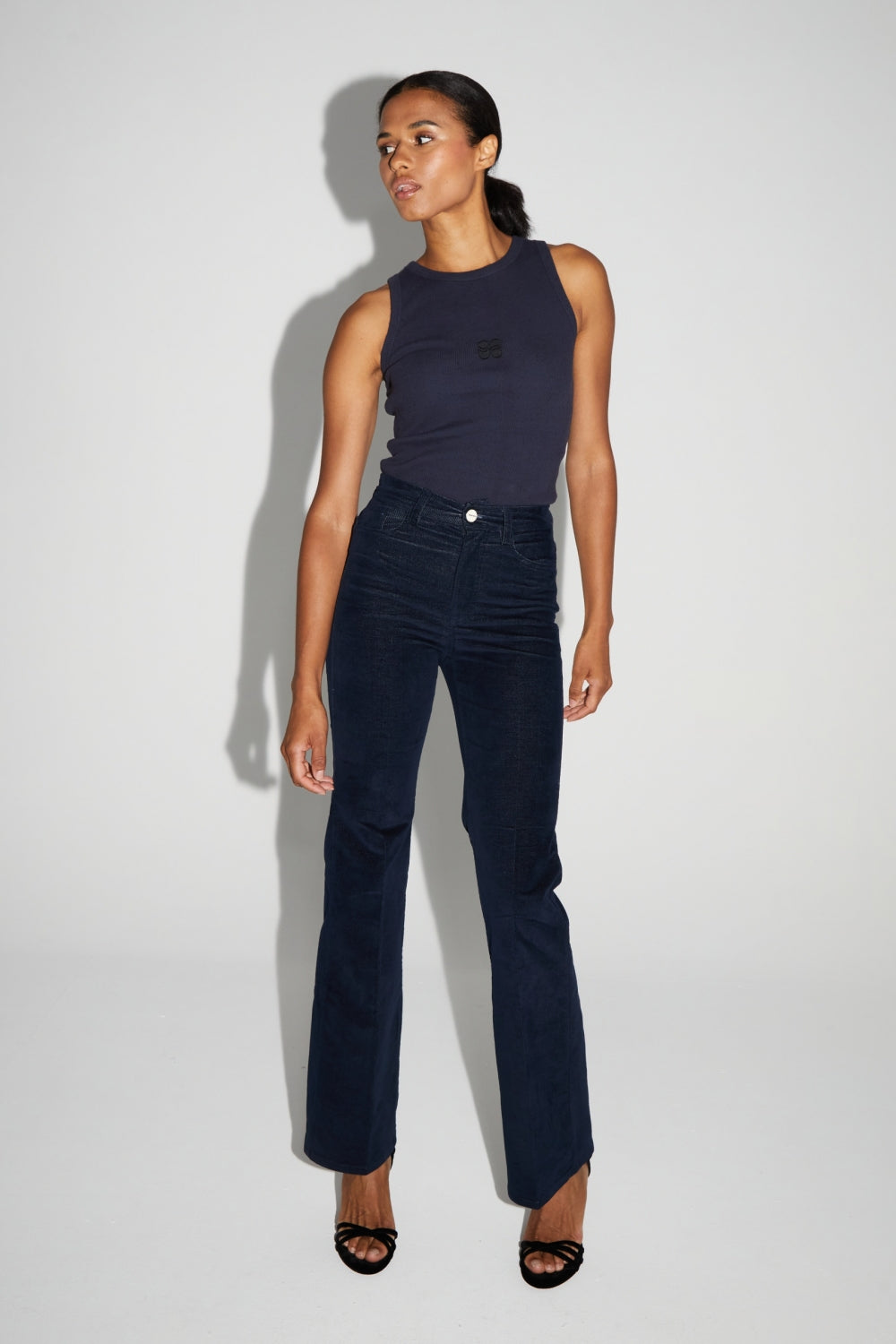 Top Théo Navy Moucheté Fabriqué Au Portugal