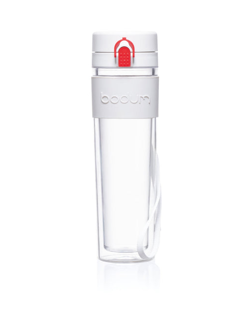 Botella de agua de plástico con aislamiento Bistro - Blanco