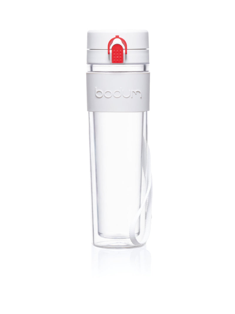 Botella de agua de plástico con aislamiento Bistro - Blanco