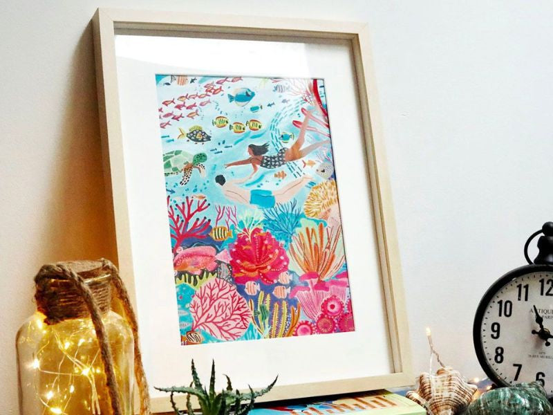 Coffret Peinture Au Numéro - Petit Pinceau - Coral Reef Par Miranda Sofroniou