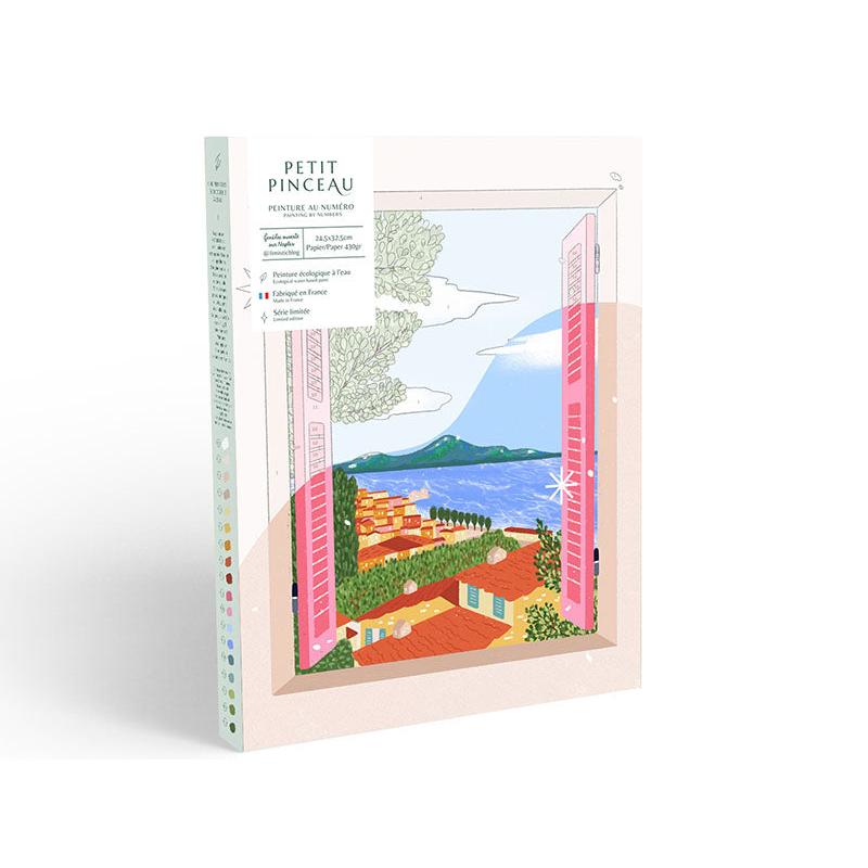Coffret Peinture Au Numéro - Petit Pinceau - Fenêtre Ouverte Sur Naples Par Limistic