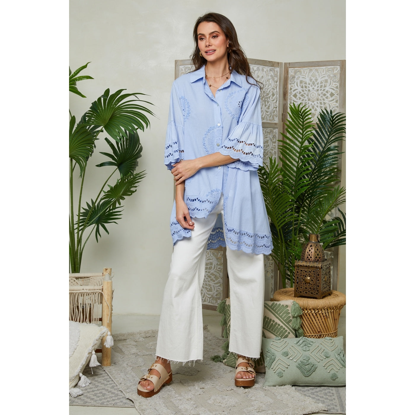 Camisa - Beige - Mujer