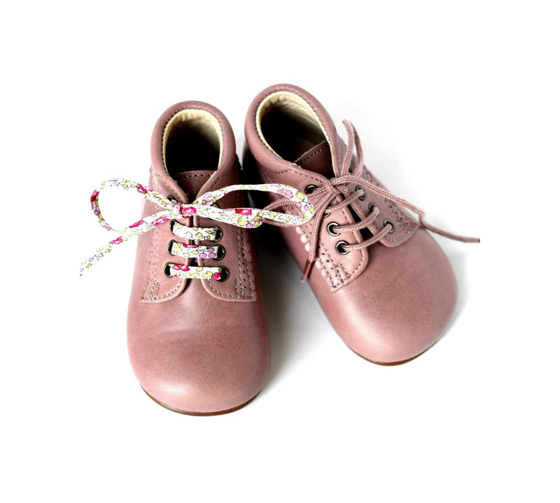 Chaussures Bébé Bottillon À Lacets Fille Athénaïs - Cuir Vieux Rose - Fille