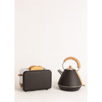 Pack - Petit Grille-Pain Toast Retro + Grande Bouilloire Kettle Retro 1,7L - Noir