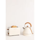 Pack Petit Grille-Pain Toast Retro + Grande Bouilloire 1,7L Kettle Retro - Blanc Cassé